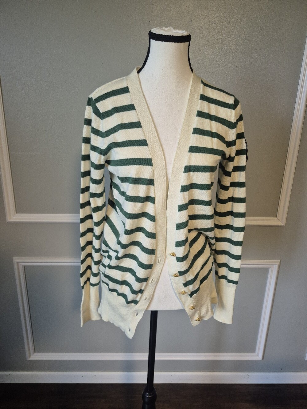 Vintage Y2K Delia's Striped Green Cardigan Size Large